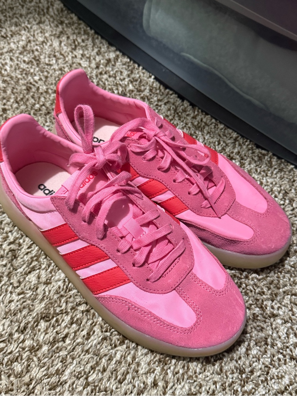adidas Pink and Red Retro-Style Women's Sneakers